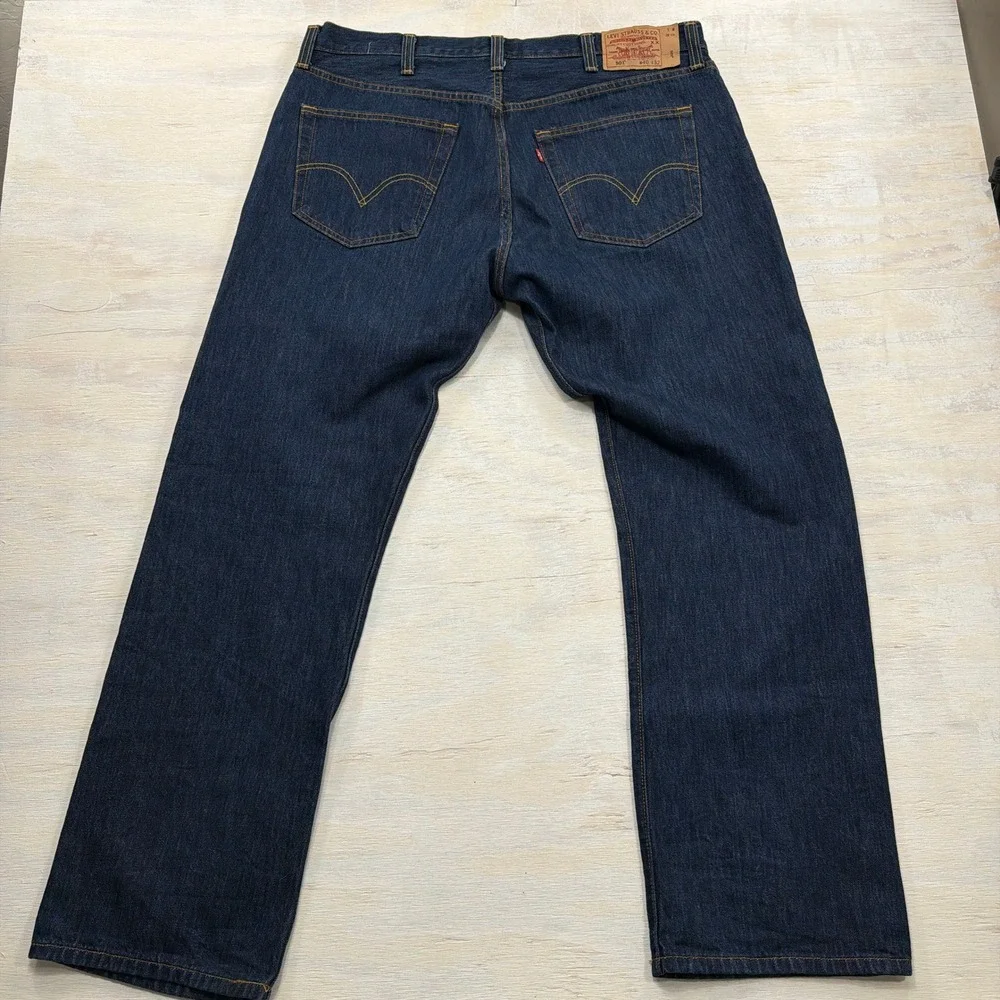 Y2K Levi's Jeans 501 Original Straight Leg Button Fly Dark Wash Blue W40 L32